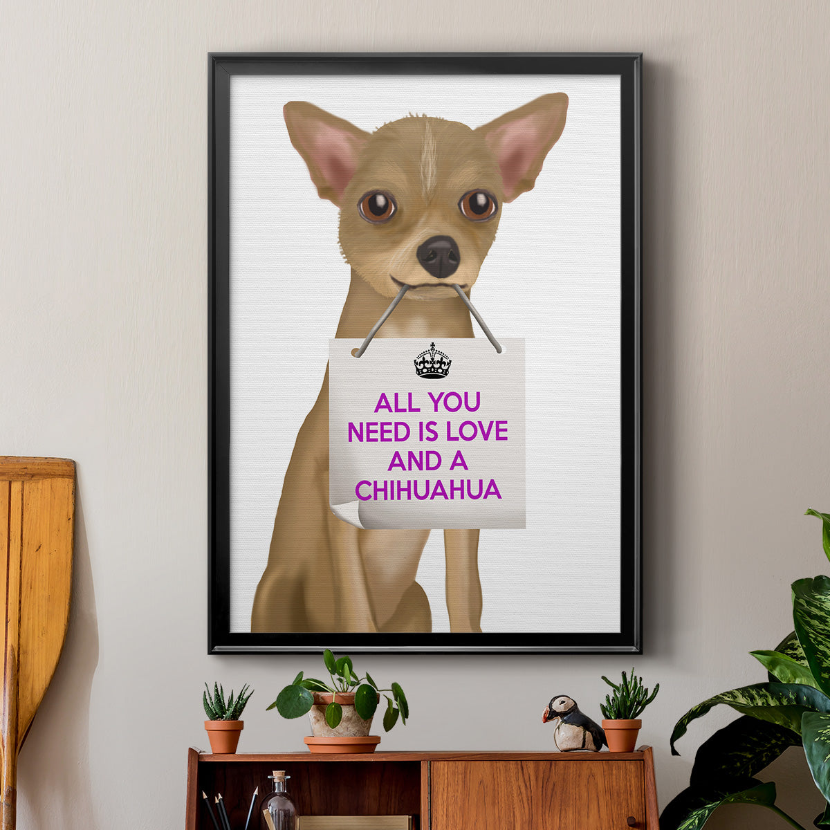 Love and Chihuahua - Modern Framed Canvas Print