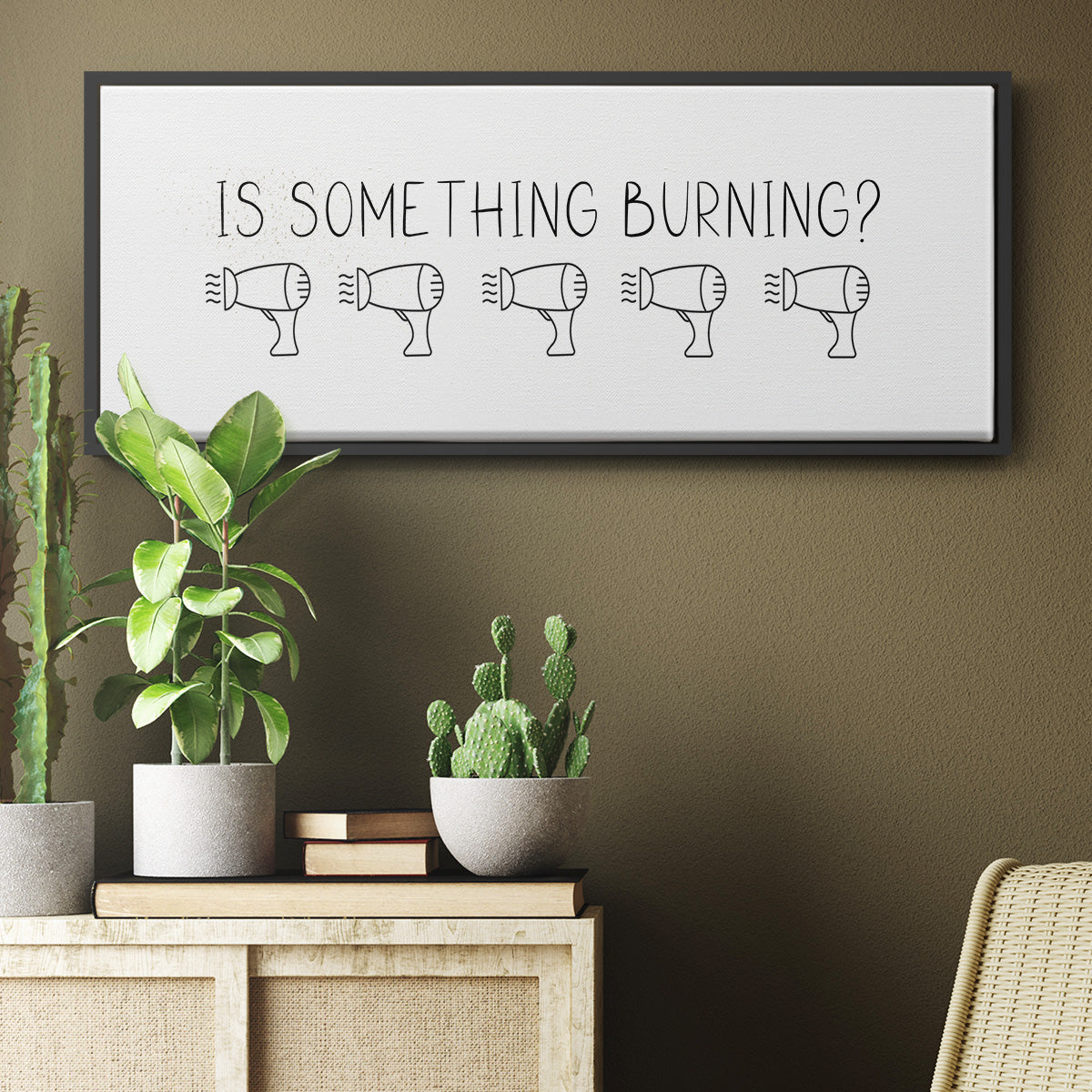 Is Something Burning? - Floater Framed Canvas Print