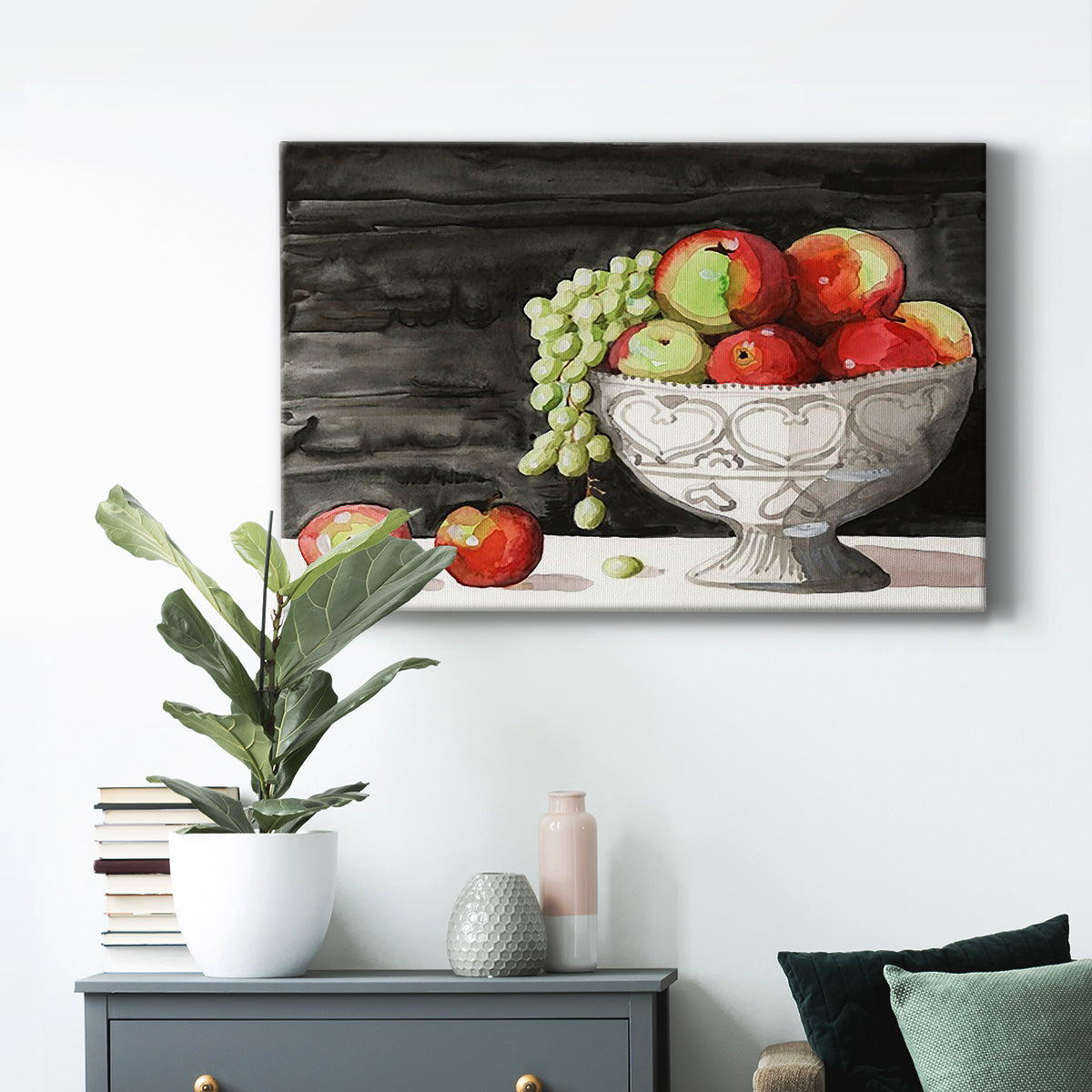 Watercolor Fruit Bowl I Premium Gallery Wrapped Canvas - Ready to Hang