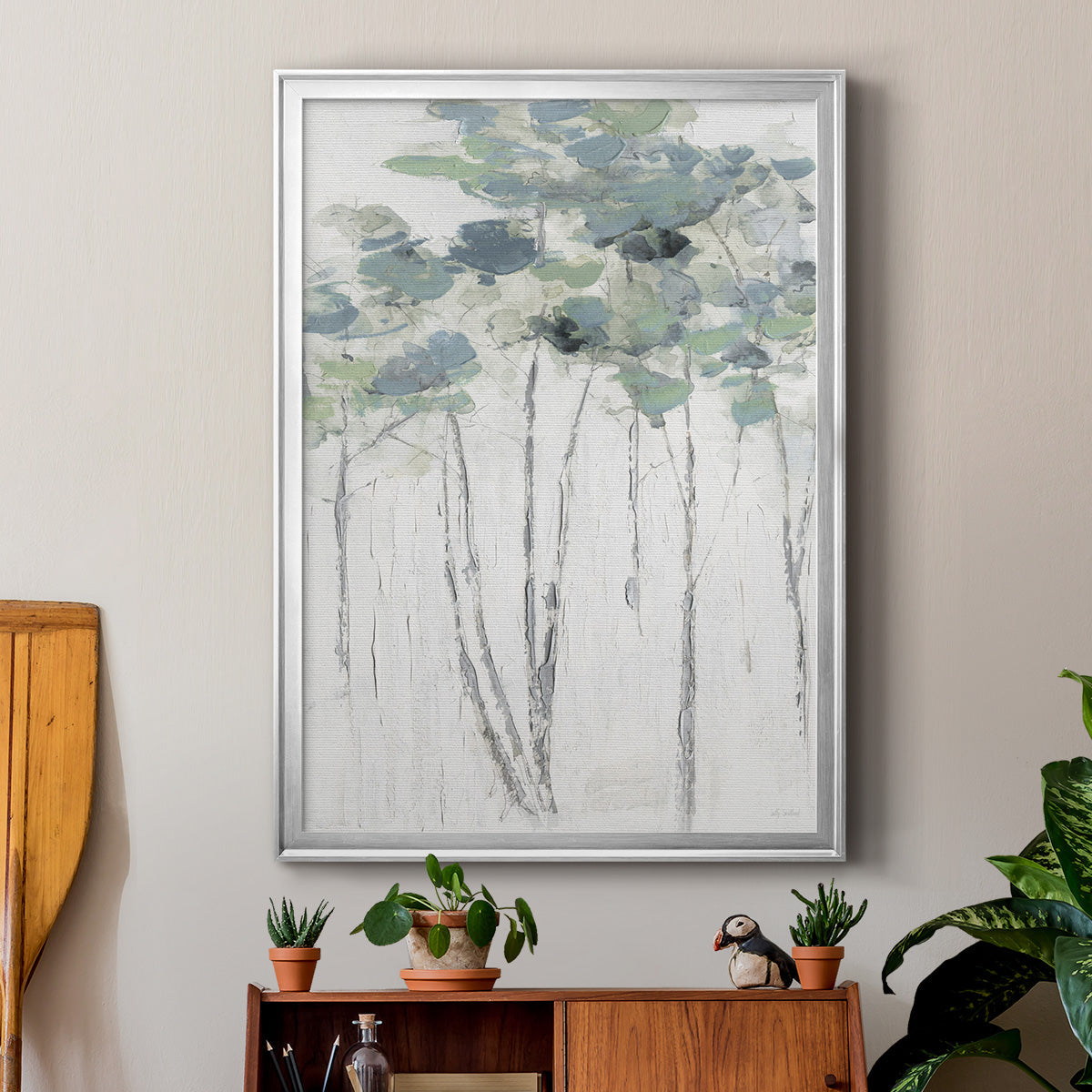 Impasto Tree Line I - Modern Framed Canvas Print