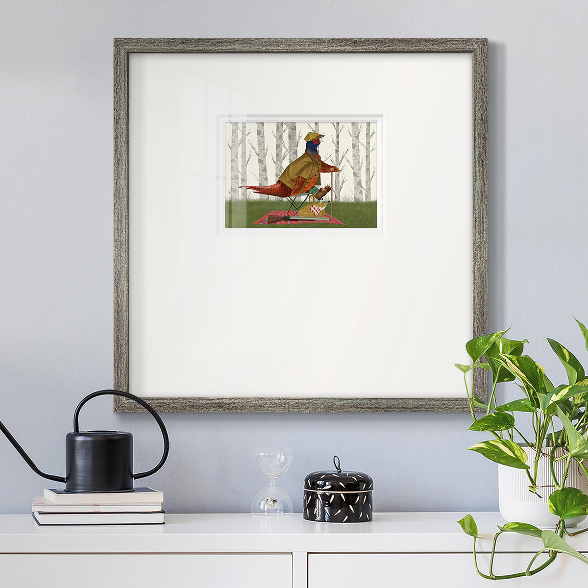 Pheasant Shooting Party 4 Premium Framed Print Double Matboard