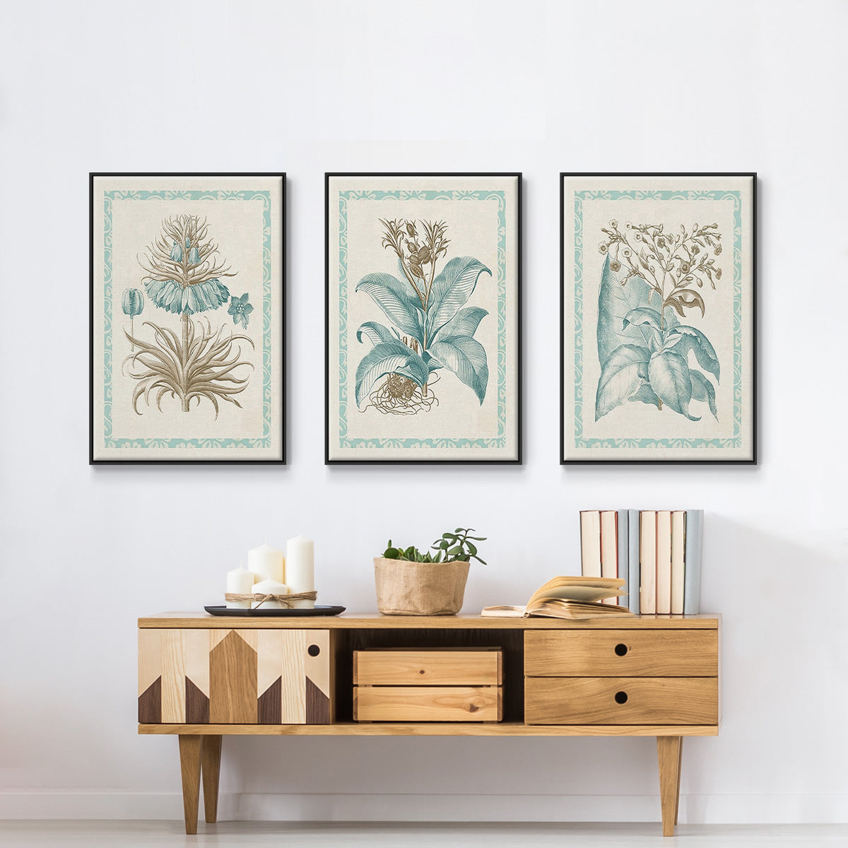 Willow Blue Besler I - Floater Framed Canvas Set