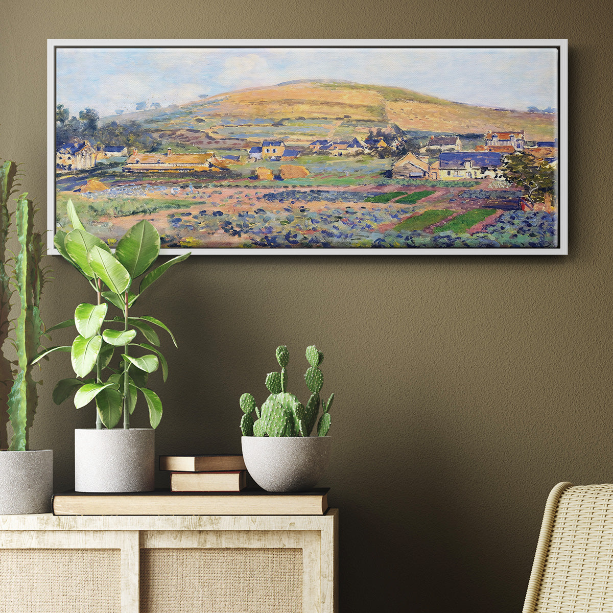 The Mount Riboudet in Rouen at Spring, 1872 - Floater Framed Canvas Print