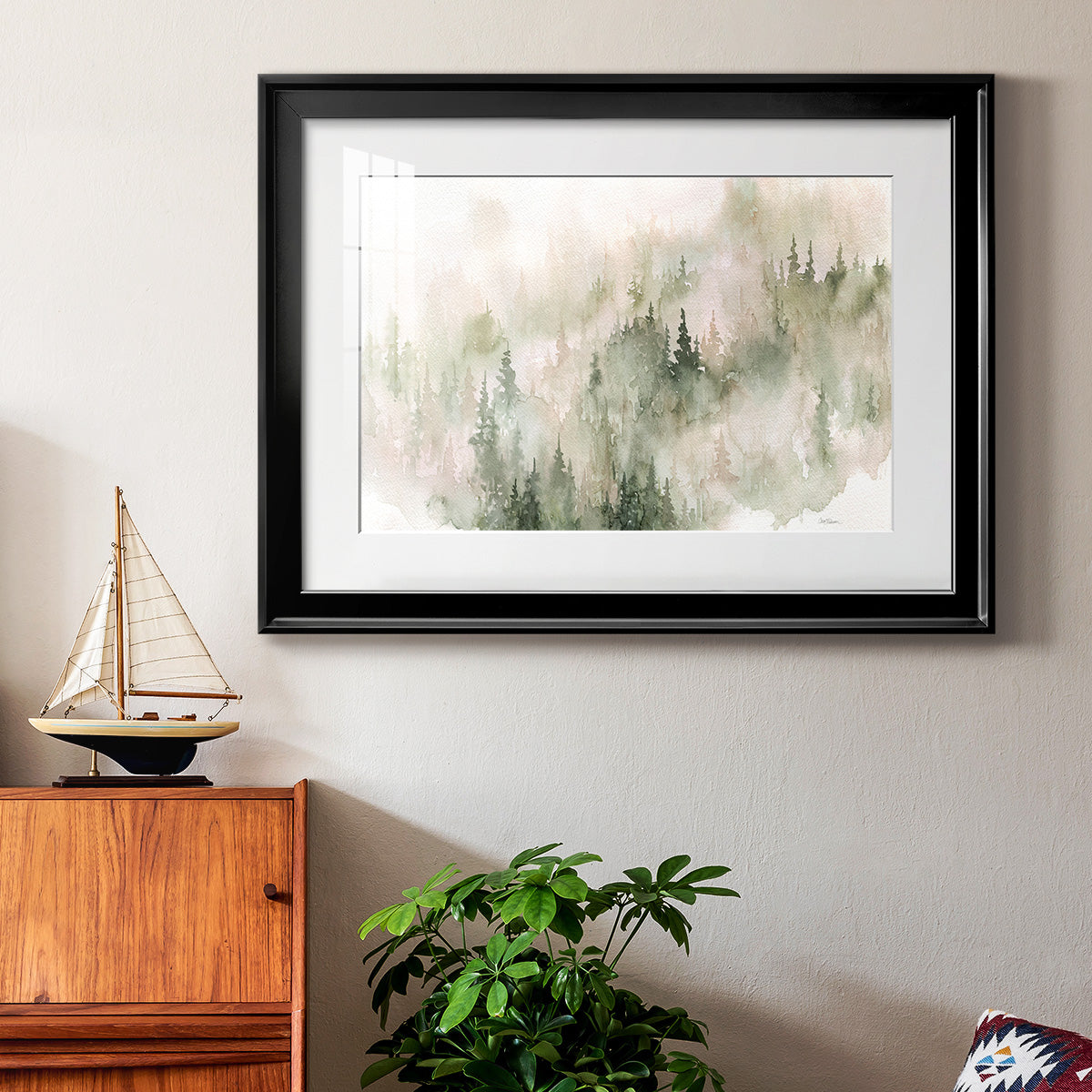 Misty Mountain Sides Premium Framed Print - Ready to Hang