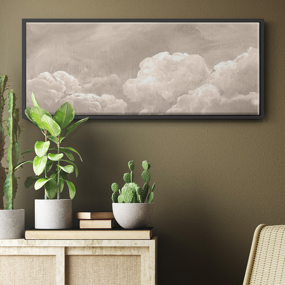 Painted Clouds I - Floater Framed Canvas Print