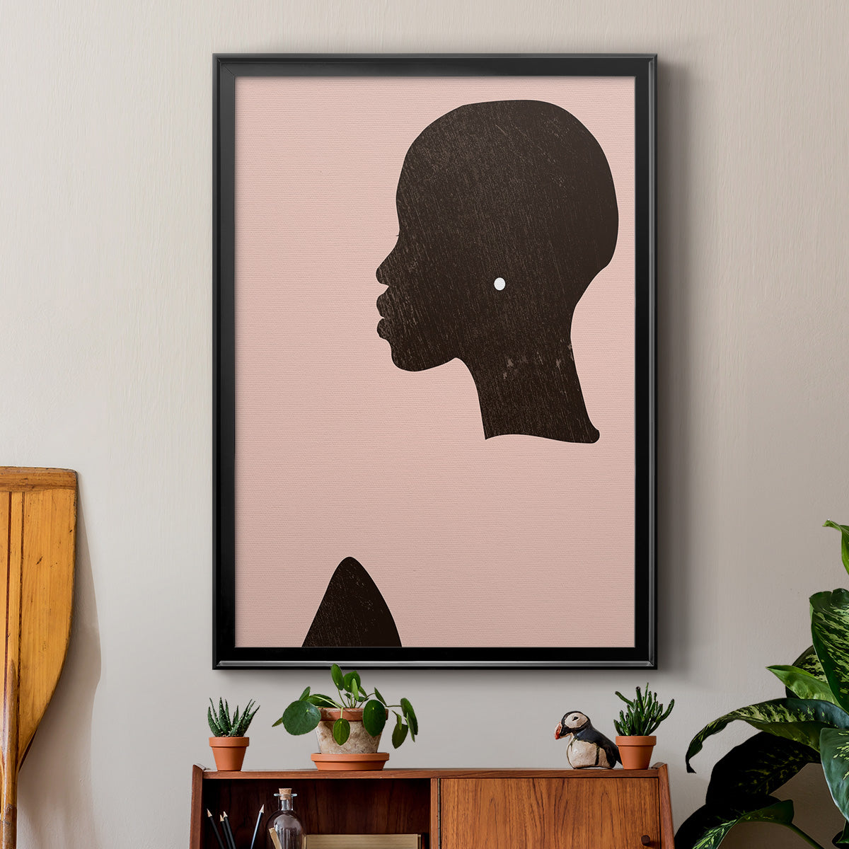 Pink Silhouette I - Modern Framed Canvas Print