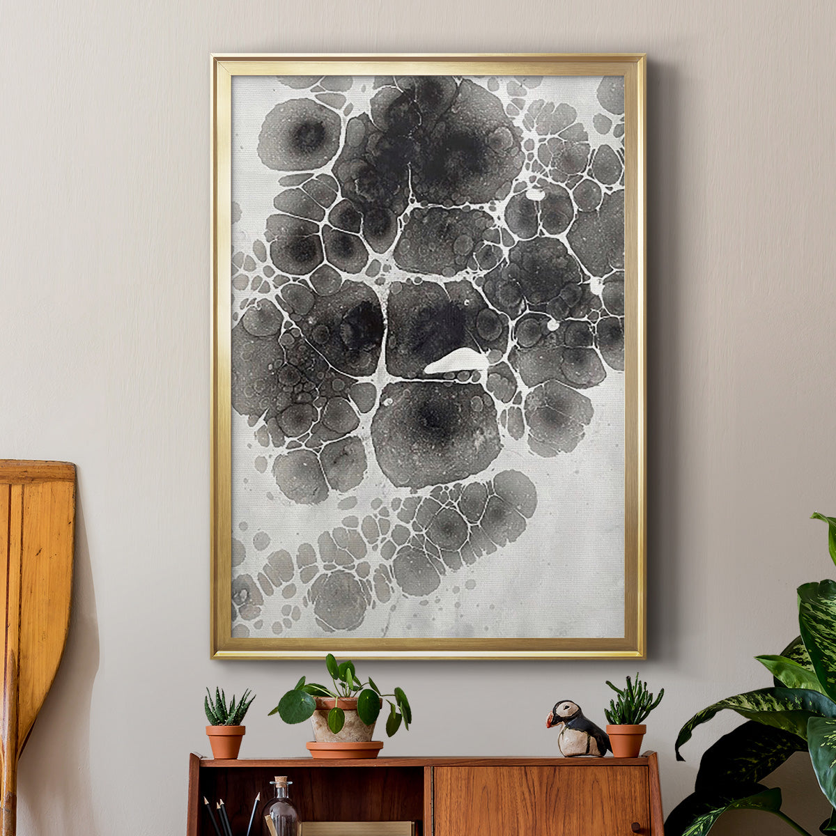 Marbling XII - Modern Framed Canvas Print