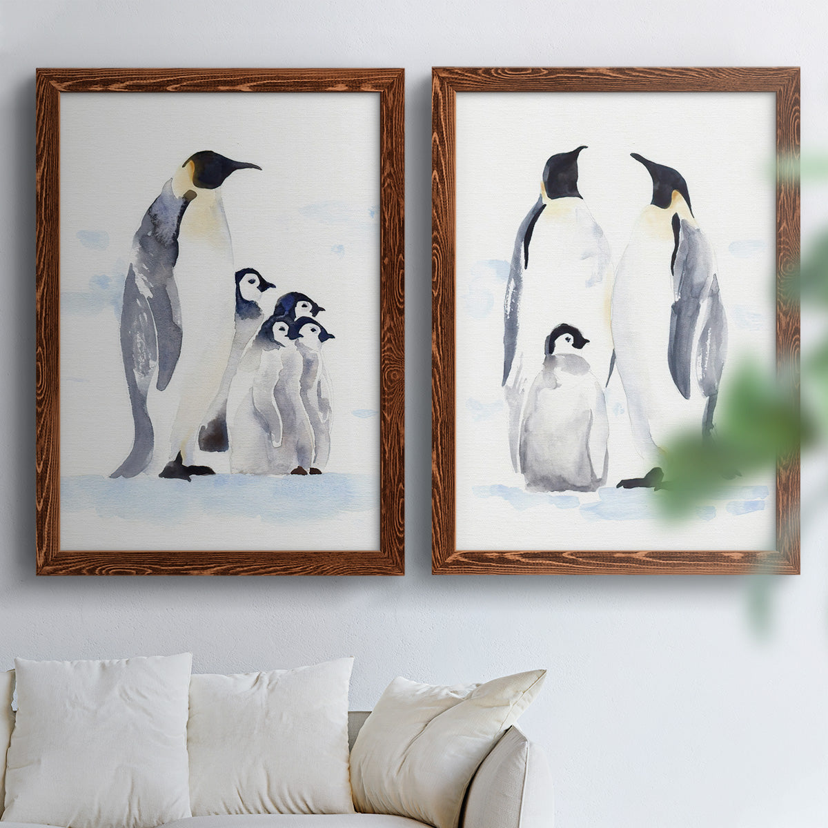 Emperor Penguins I - Premium Framed Canvas 2 Piece Set - Ready to Hang