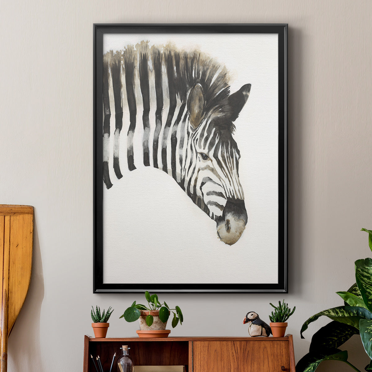 Zebra Stripes - Modern Framed Canvas Print