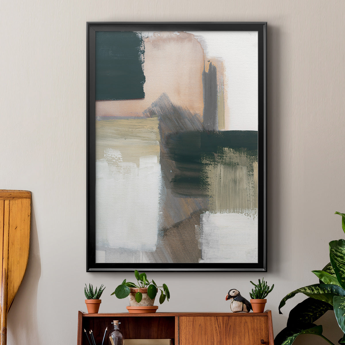 Marble Block Symmetry III - Modern Framed Canvas Print