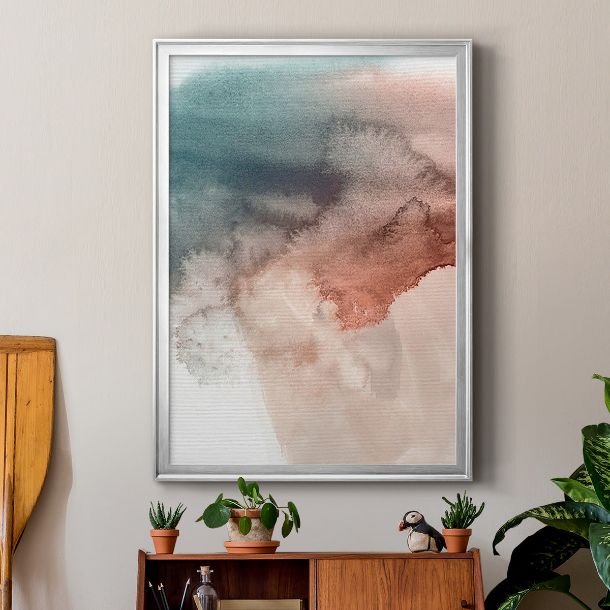 Red Ochre Abstract III - Modern Framed Canvas Print