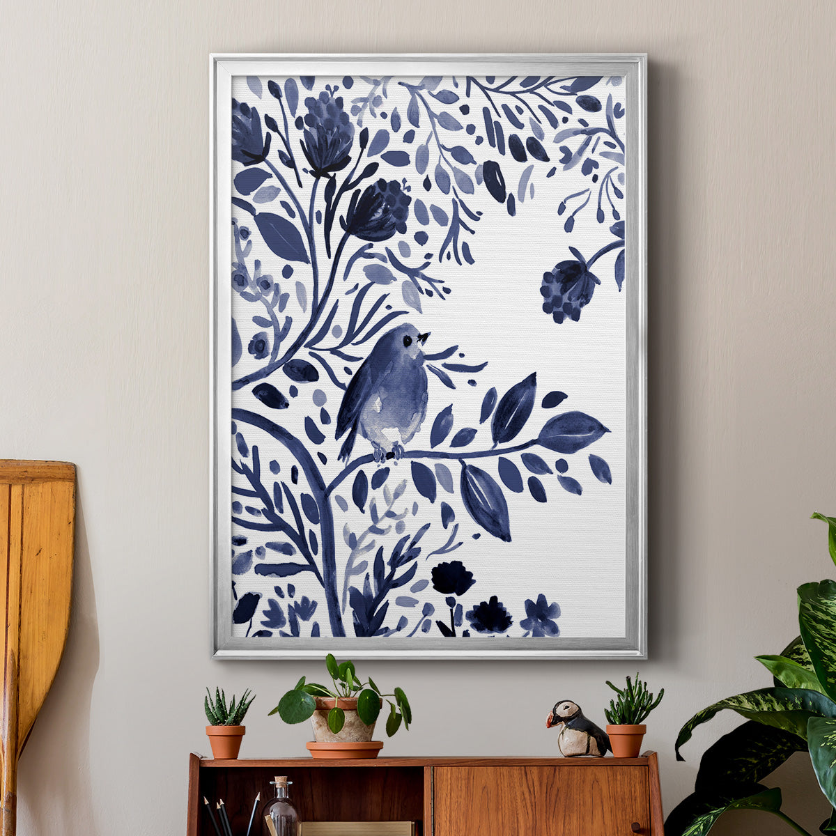 Indigo Song I - Modern Framed Canvas Print