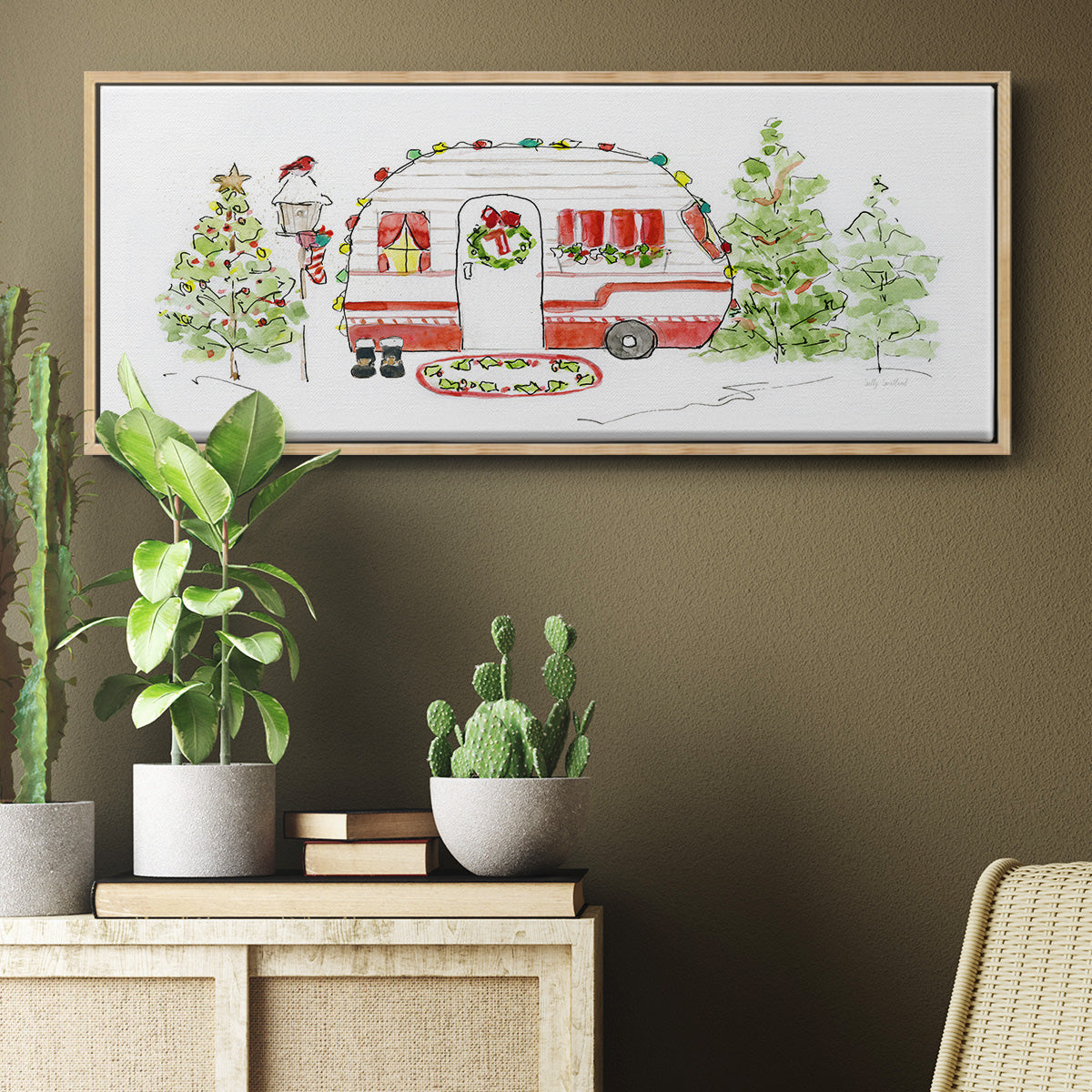 Holiday Camper I - Floater Framed Canvas Print
