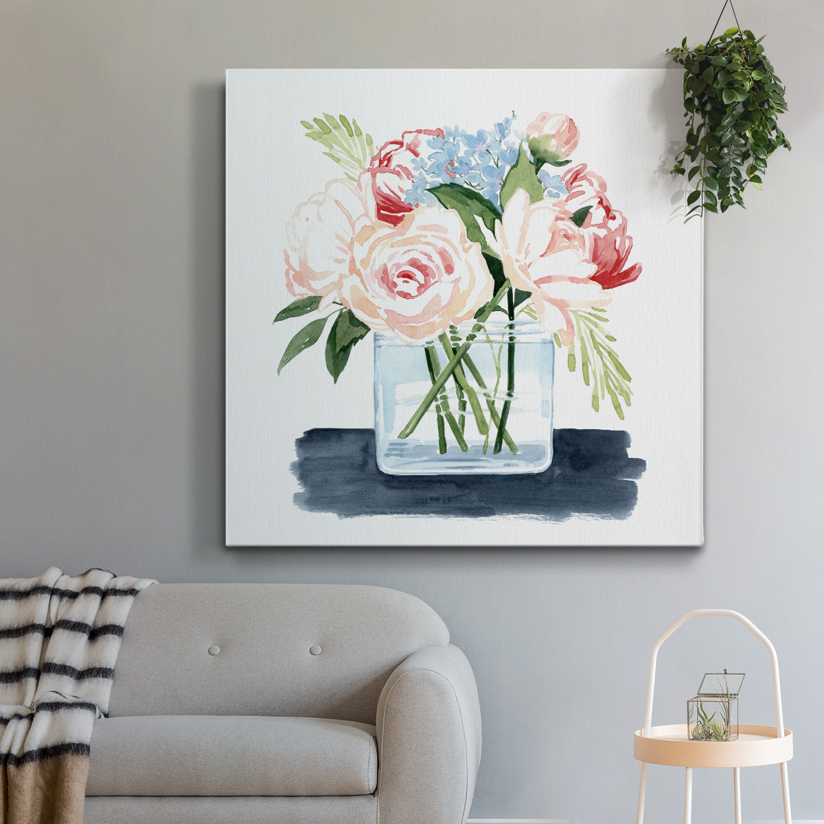 Loose Watercolor Bouquet I - Canvas Art Print