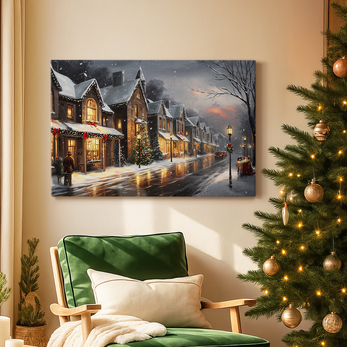 Night of Amber Icicles - Canvas Art Print