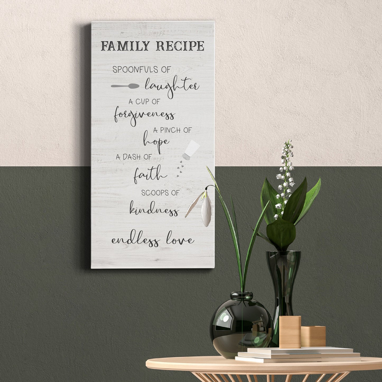 Family Kitchen Recipe - Canvas Art Print