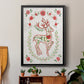 Christmas Folk Reindeer - Modern Framed Canvas Print