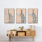 Peach Bliss I - Framed Premium Gallery Wrapped Canvas L Frame 3 Piece Set - Ready to Hang