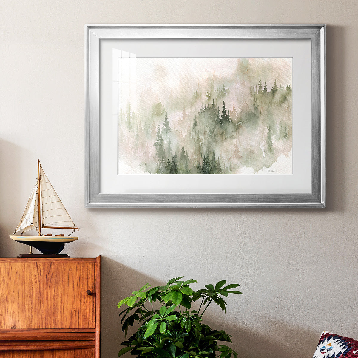 Misty Mountain Sides Premium Framed Print - Ready to Hang