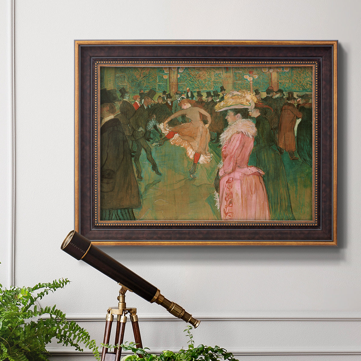 At the Moulin Rouge, The Dance - Ornate Framed Canvas Print