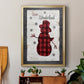 Checkered Snowman II - Modern Framed Canvas Print