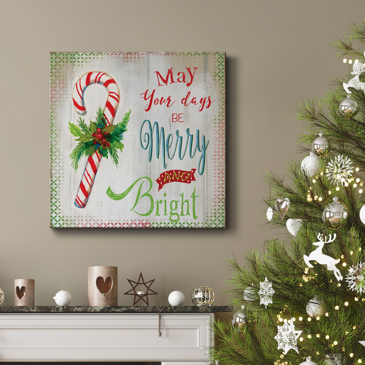 Merry Candycane-Premium Gallery Wrapped Canvas - Ready to Hang