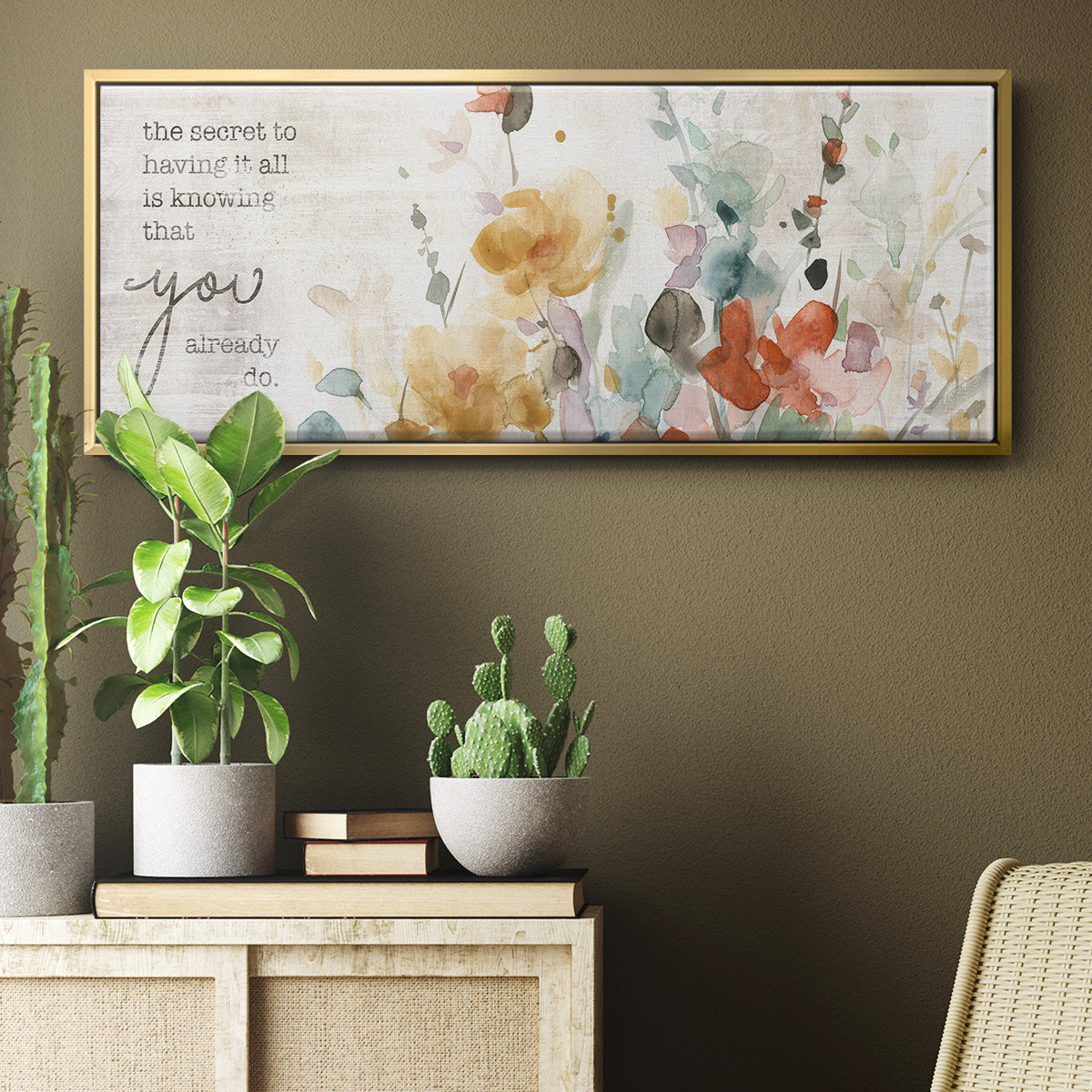 Full Bloom Verse - Floater Framed Canvas Print