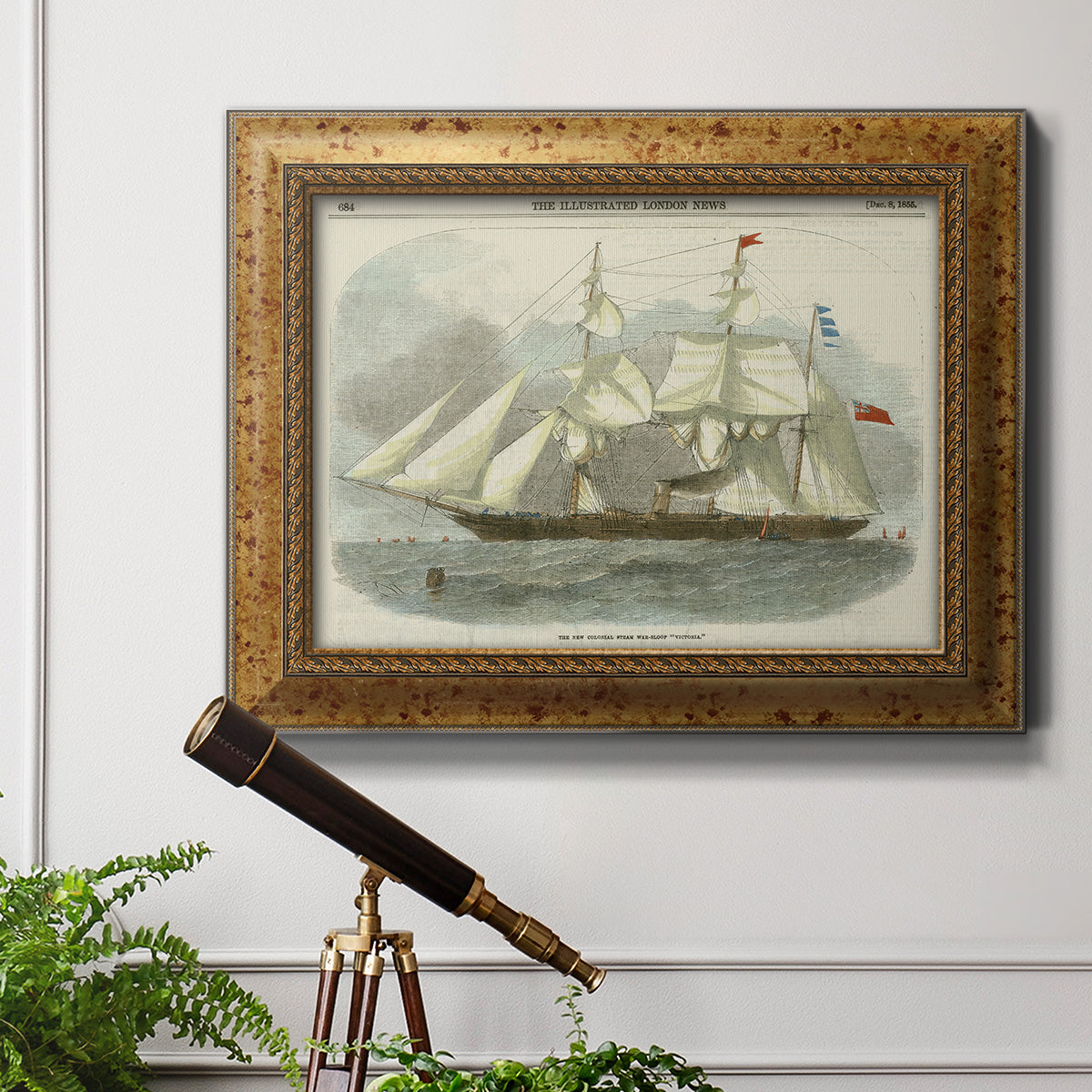 Antique Clipper Ship III Premium Framed Canvas- Ready to Hang