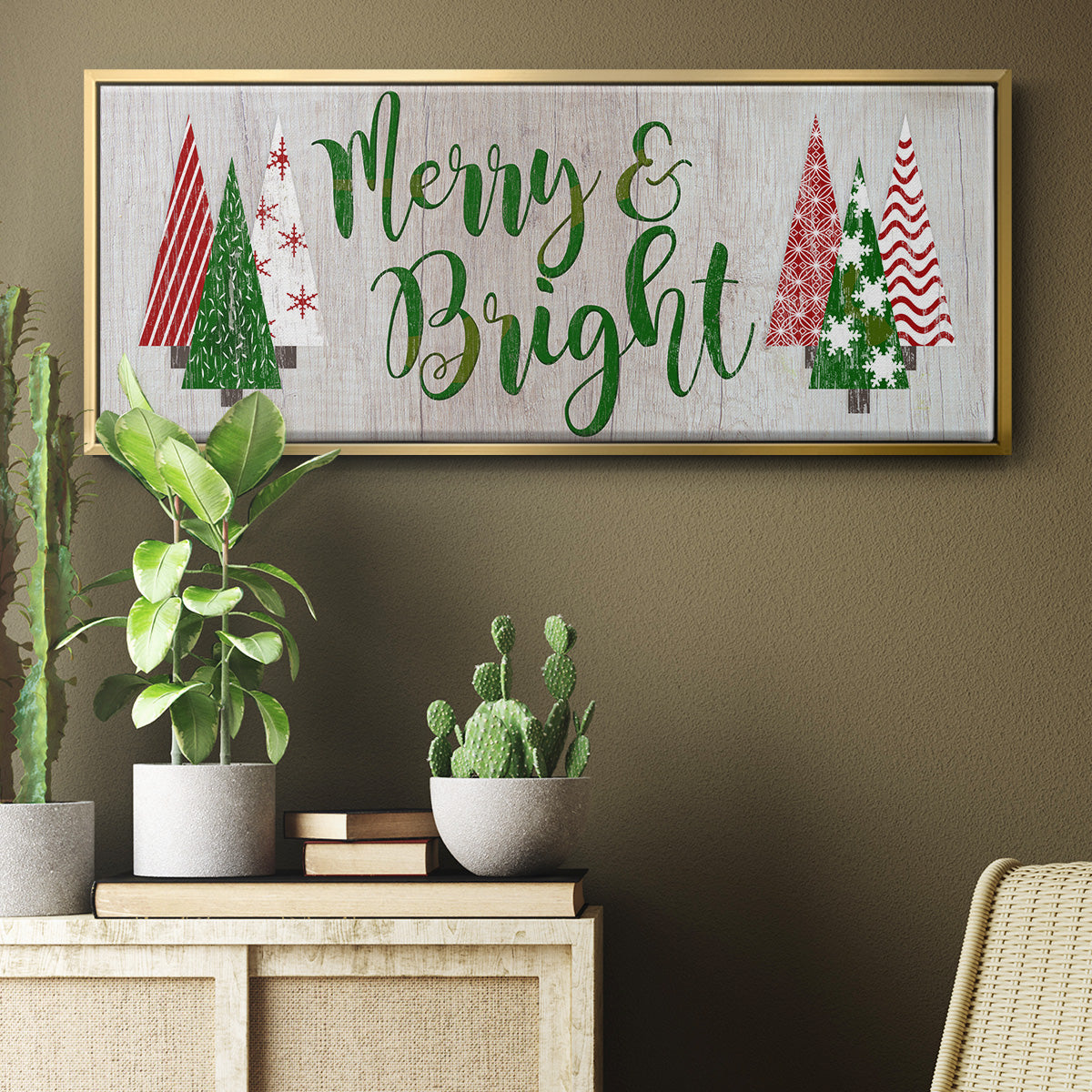 Merry & Bright - Floater Framed Canvas Print