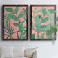 Pink and Green Birds of Paradise I - Premium Framed Canvas 2 Piece Set - Ready to Hang