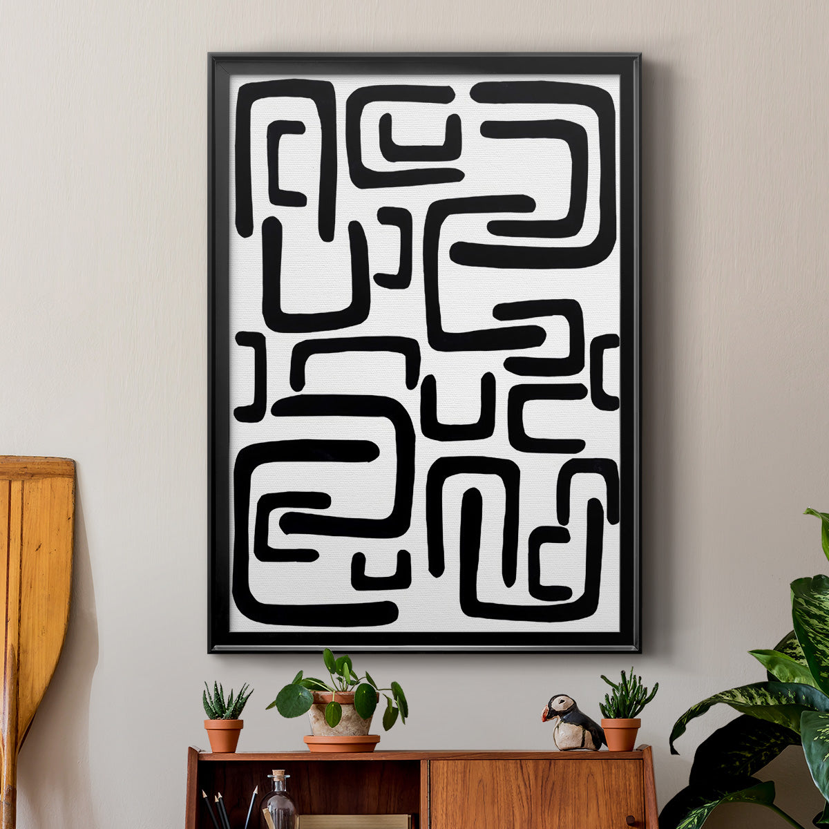 Shuffle II - Modern Framed Canvas Print