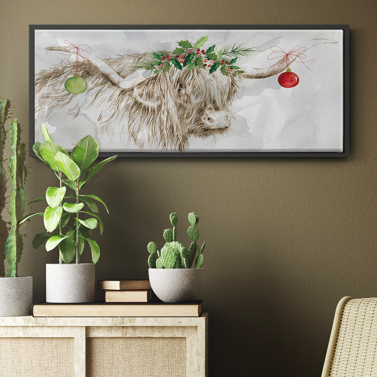 Highland Holidays - Floater Framed Canvas Print