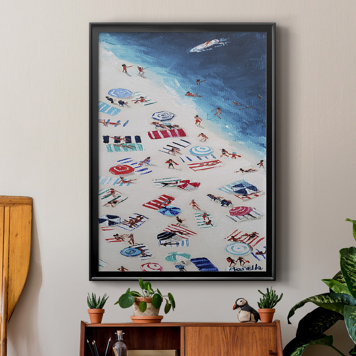 Break out Beach - Modern Framed Canvas Print