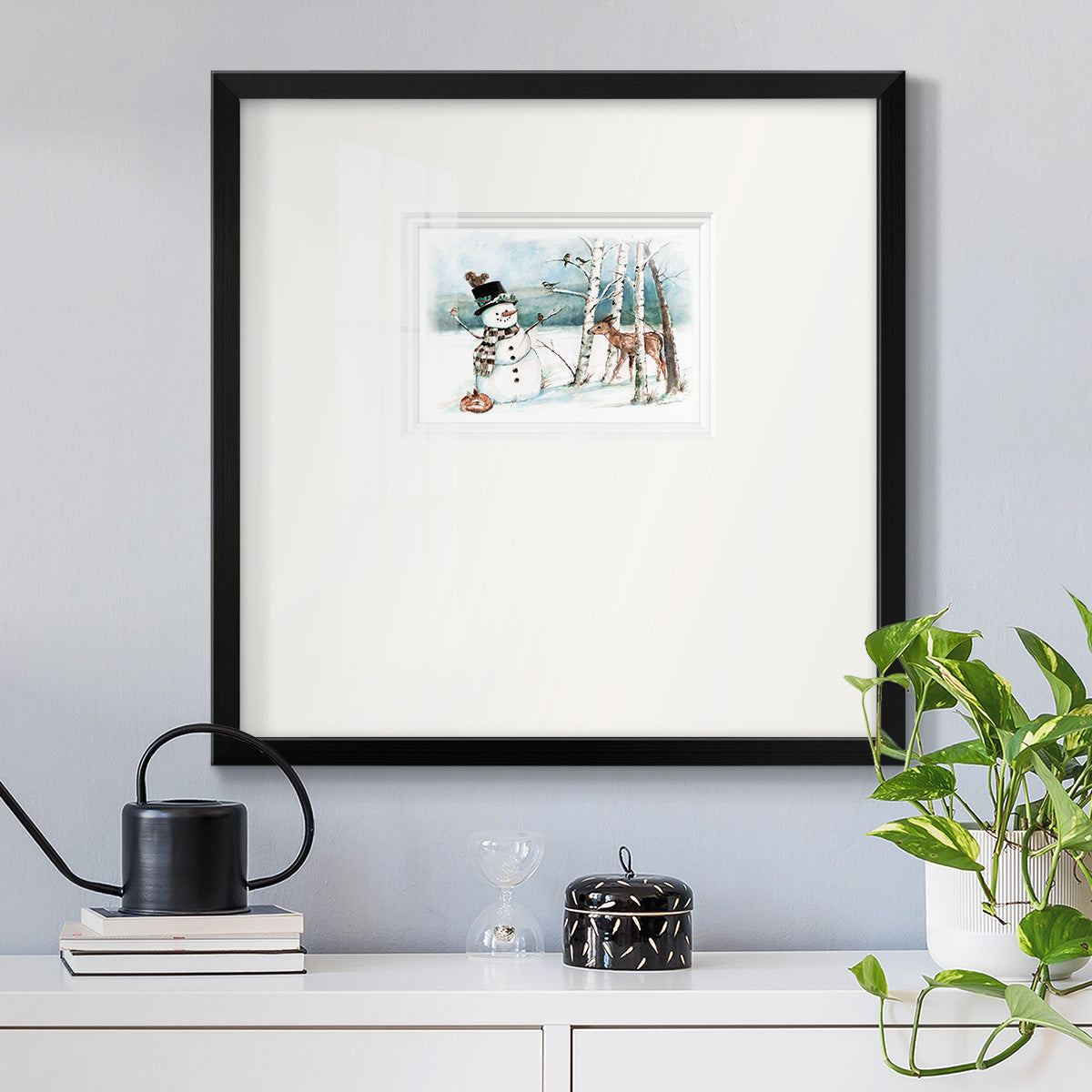 Snow Friends Premium Framed Print Double Matboard