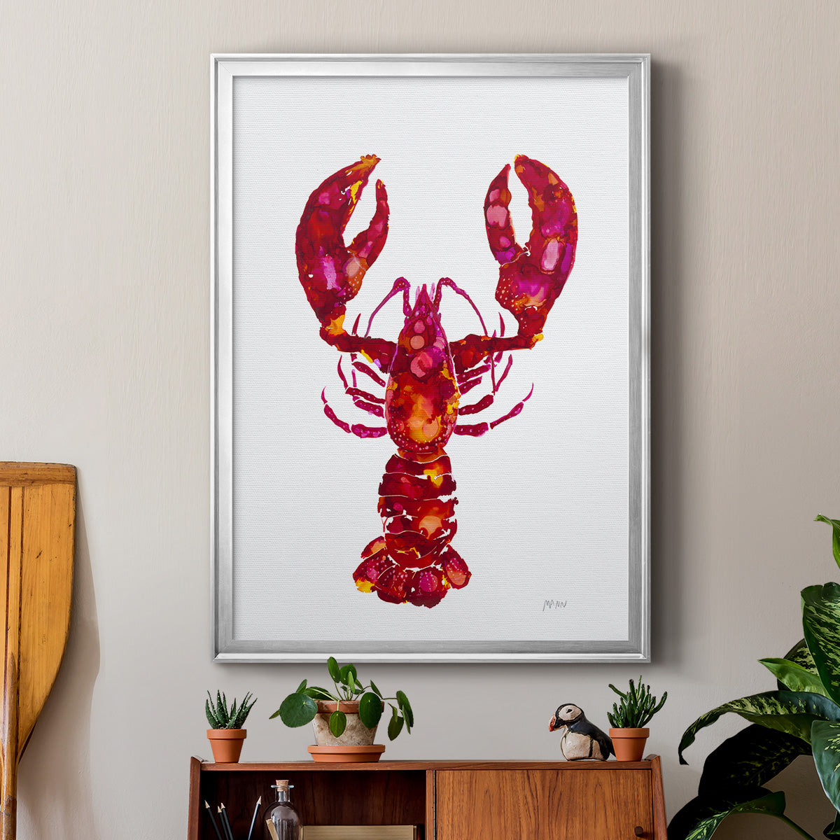 Lobster - Modern Framed Canvas Print