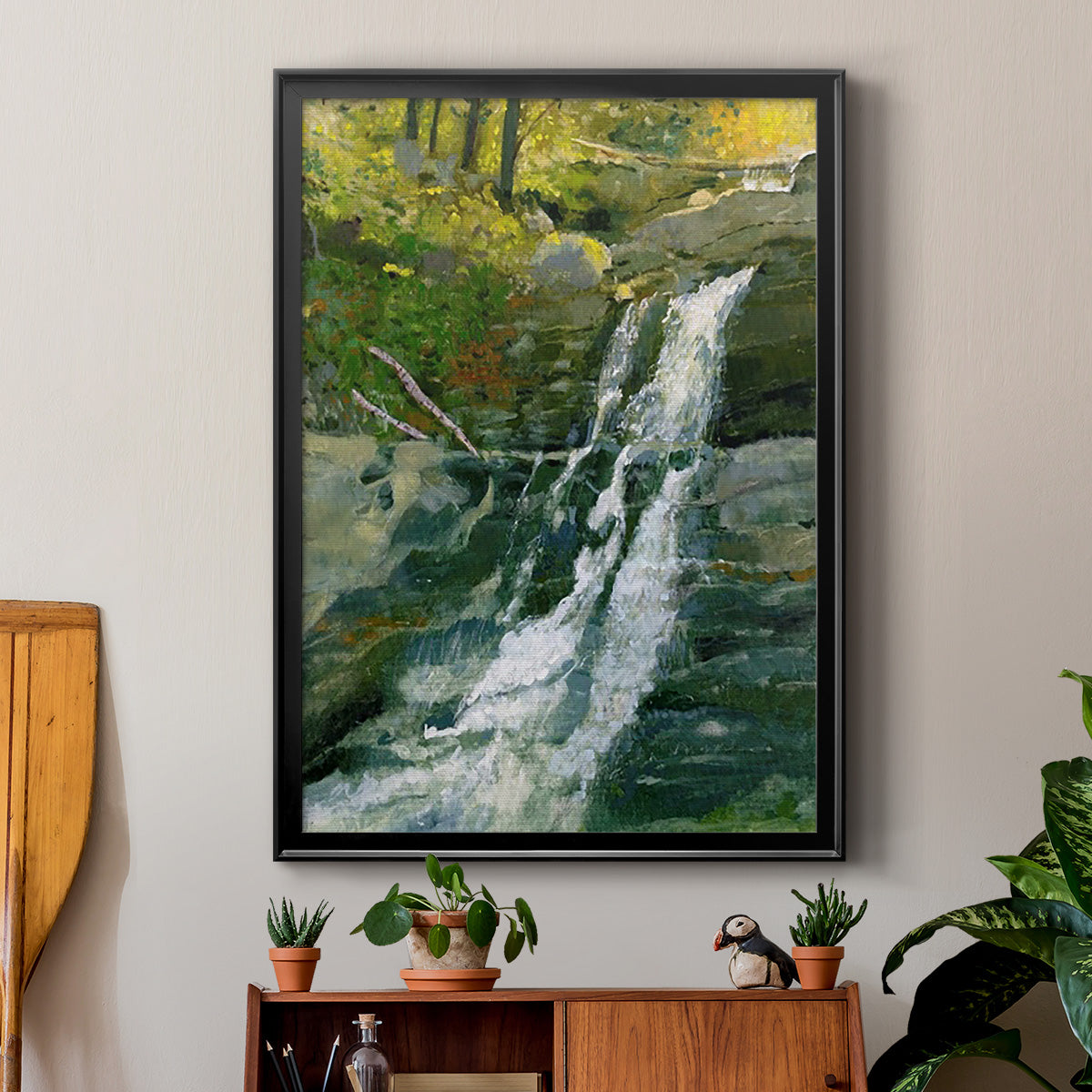 Kent Falls - Modern Framed Canvas Print