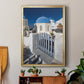 Santorini Sidewalk - Modern Framed Canvas Print
