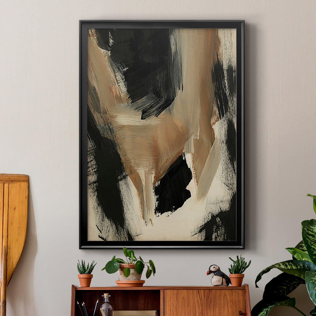 Baked Paintstrokes II - Modern Framed Canvas Print