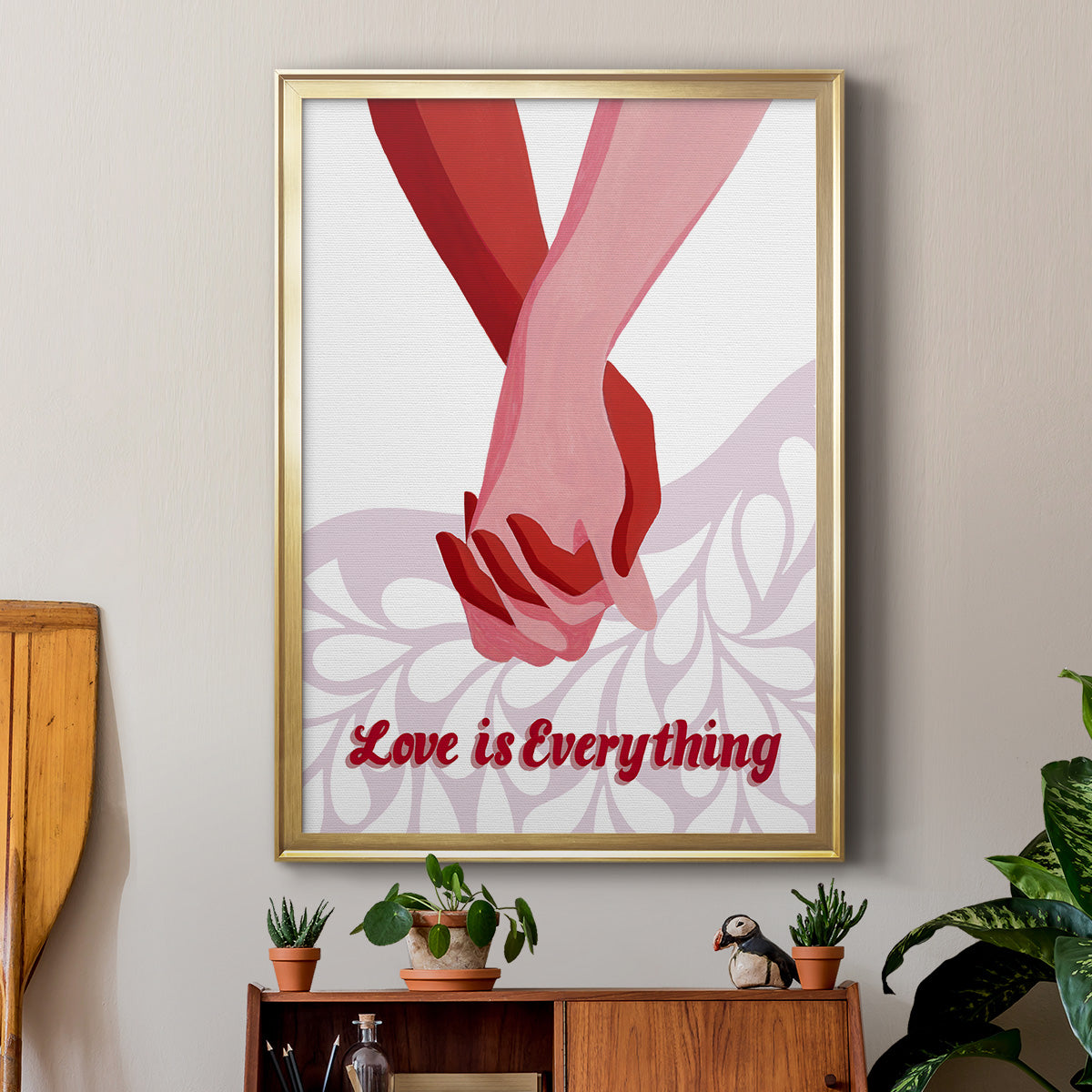 Groovy Love I - Modern Framed Canvas Print