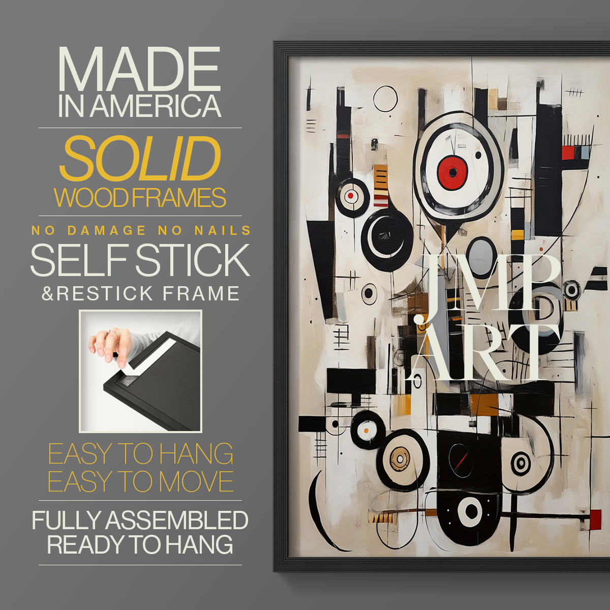 Abstract Series CLXVIII - Restickable Framed Art Set