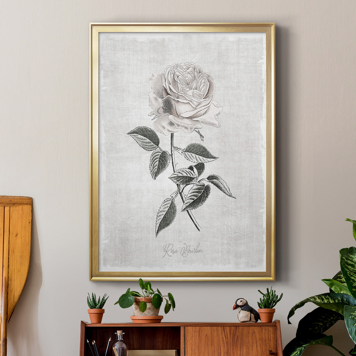 Vintage Botanical I - Modern Framed Canvas Print