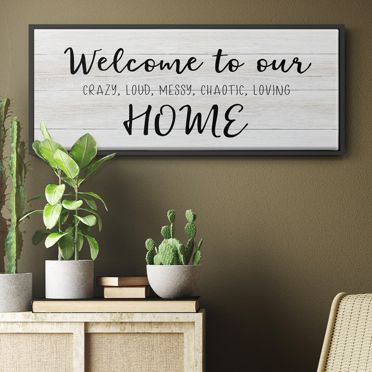 Welcome to Our Home - Floater Framed Canvas Print