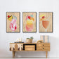 Tropical Cocktail I - Framed Premium Gallery Wrapped Canvas L Frame 3 Piece Set - Ready to Hang