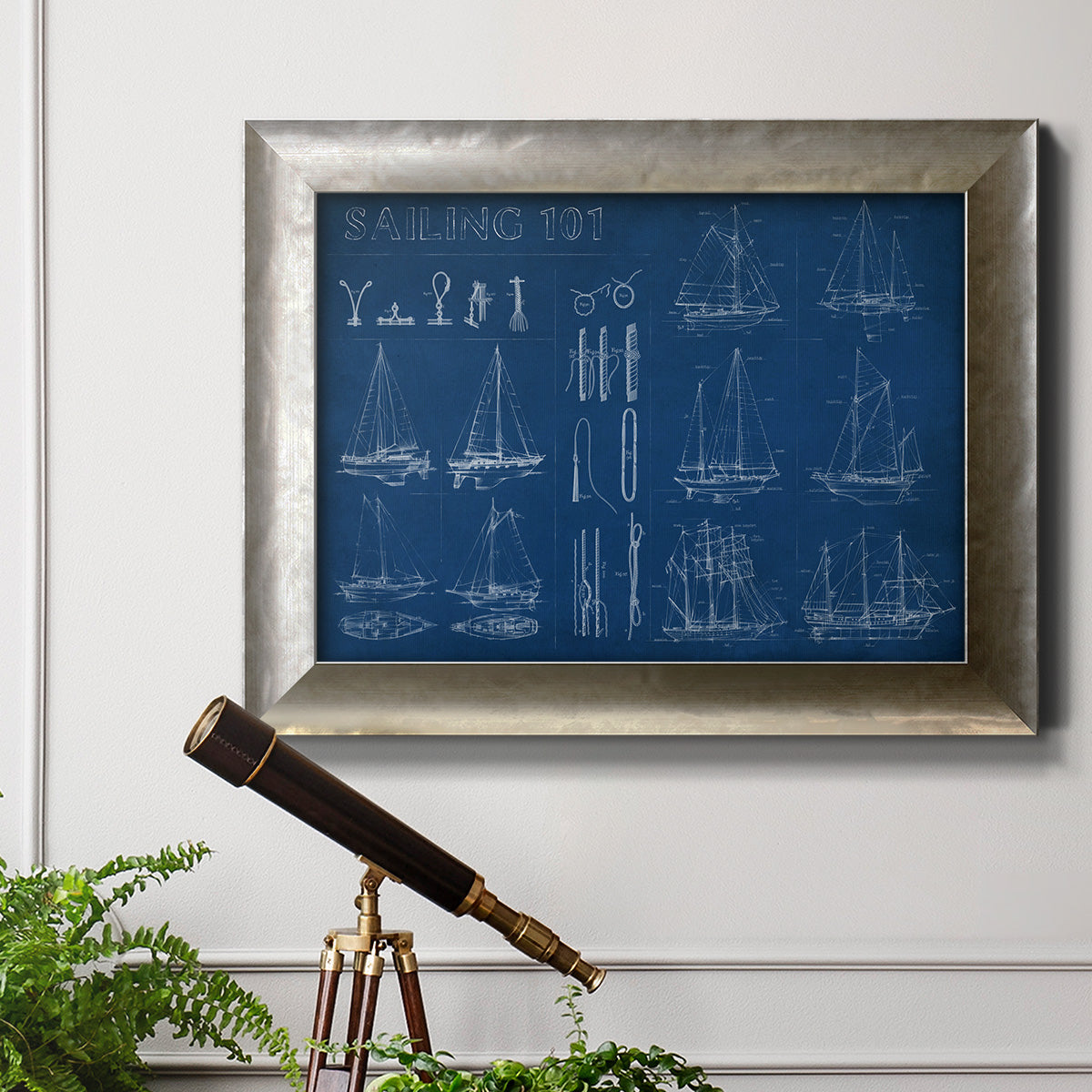 Sailing Infograph Premium Framed Canvas- Ready to Hang