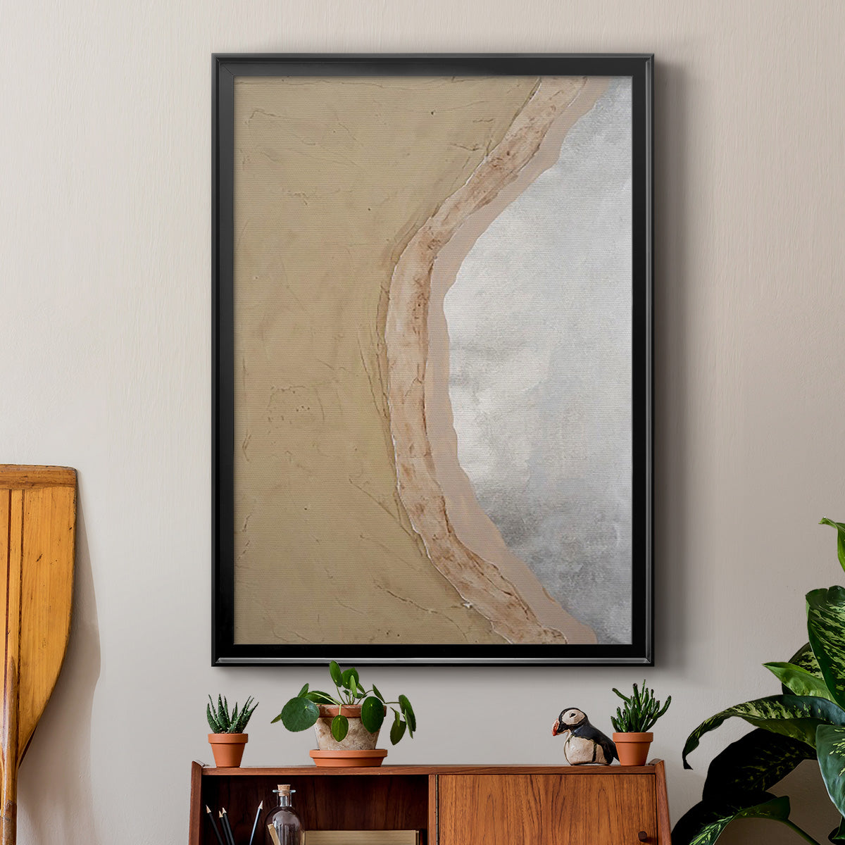 Silver Lake III - Modern Framed Canvas Print