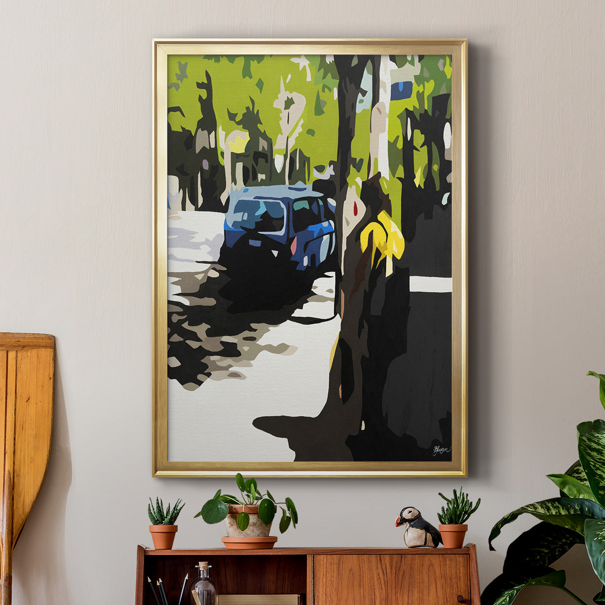 A Volvo in Ballard - Modern Framed Canvas Print