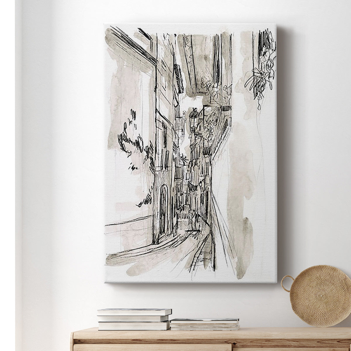 Europe Street Sketches I Premium Gallery Wrapped Canvas - Ready to Hang