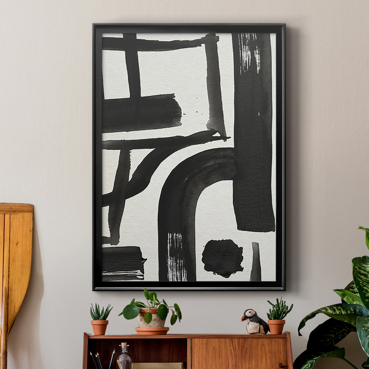 Inkwell Intersect I - Modern Framed Canvas Print