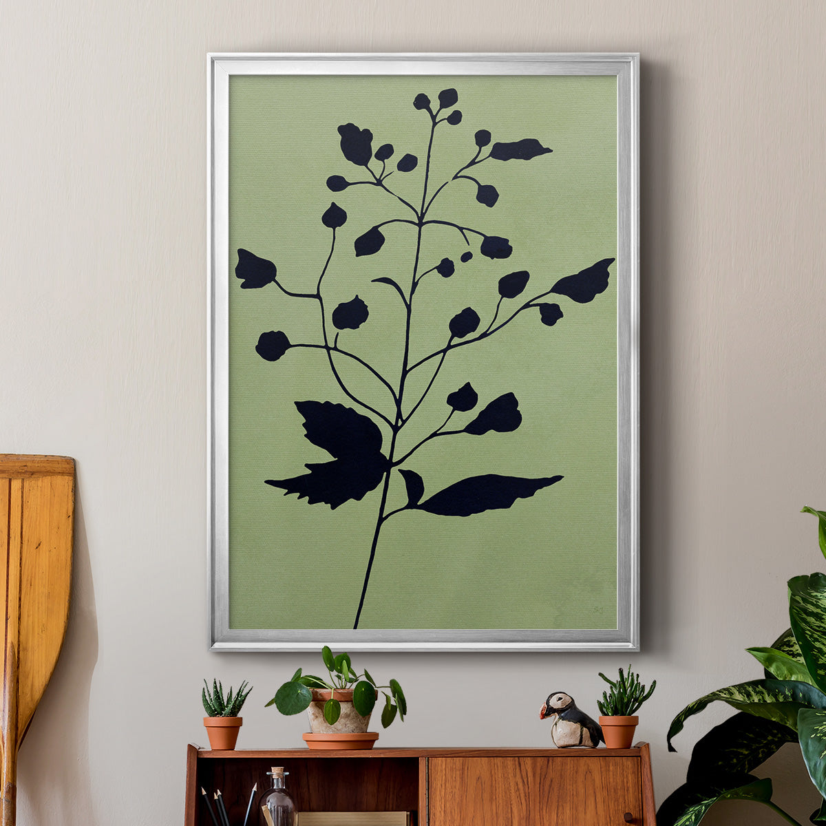 Earthly Botanical II - Modern Framed Canvas Print