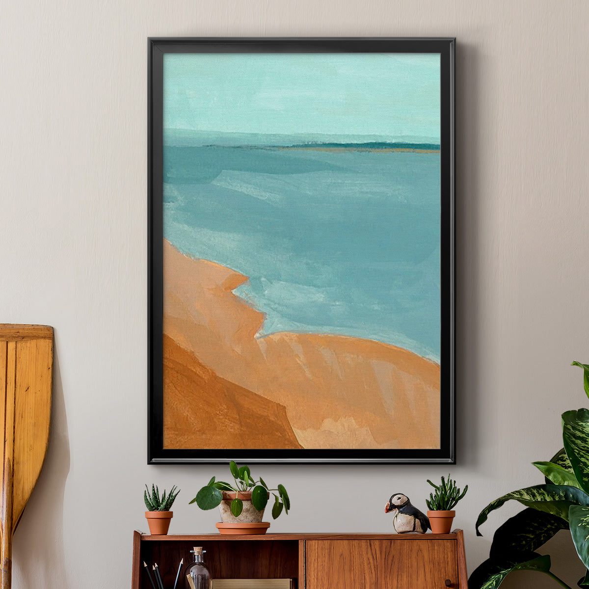 Out on the Sandbar II - Modern Framed Canvas Print